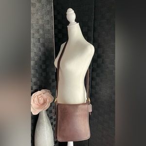 🔥🔥Vintage Coach Legacy Brown Leather Flap Bag Cross Body Bag Purse 9144